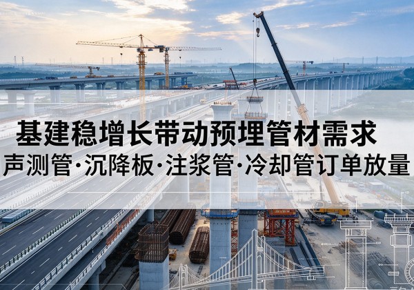 江油基建稳增长带动预埋监测管材需求，声测管、沉降板、注浆管订单持续放量
